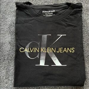 Calvin Klein Black Tee with Gold Logo